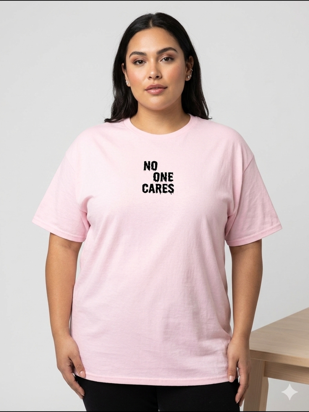 Delta Pro Weight Pink "No One Cares" Graphic Tee NWOT